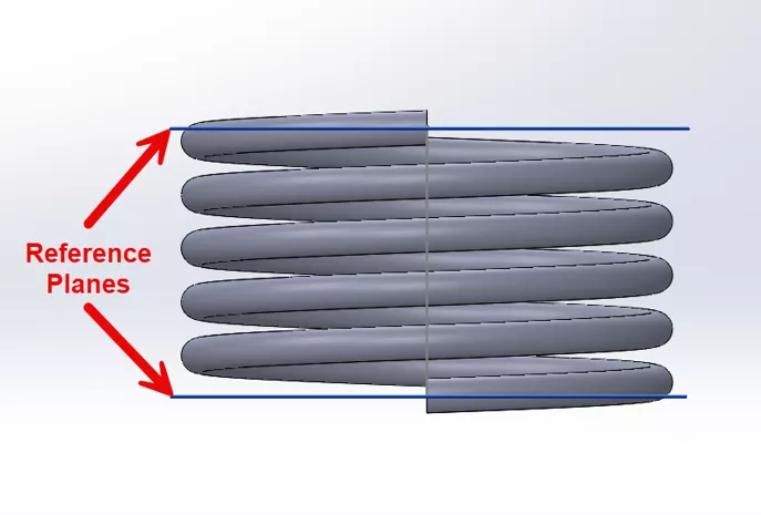 SOLIDWORKS 弹簧参考基准面示例 SOLIDWORKS 弹簧参考基准面示例