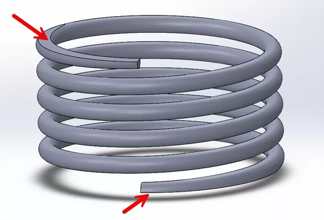 SOLIDWORKS 弹簧平面端面 SOLIDWORKS 弹簧平面端面