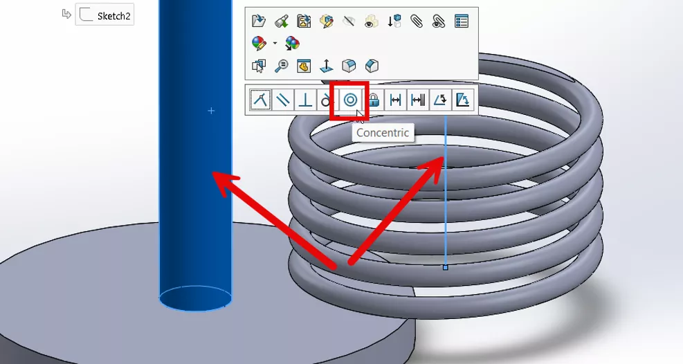 在 SOLIDWORKS 装配体中创建可伸缩压缩弹簧