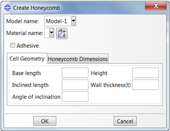 蜂窝结构参数通过【单胞几何 (Cell Geometry)】与【蜂窝尺寸 (Honeycomb Dimensions)】选项卡完成设置