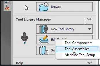 打开 SolidCAM 刀具装配管理界面 打开 SolidCAM 刀具装配管理界面
