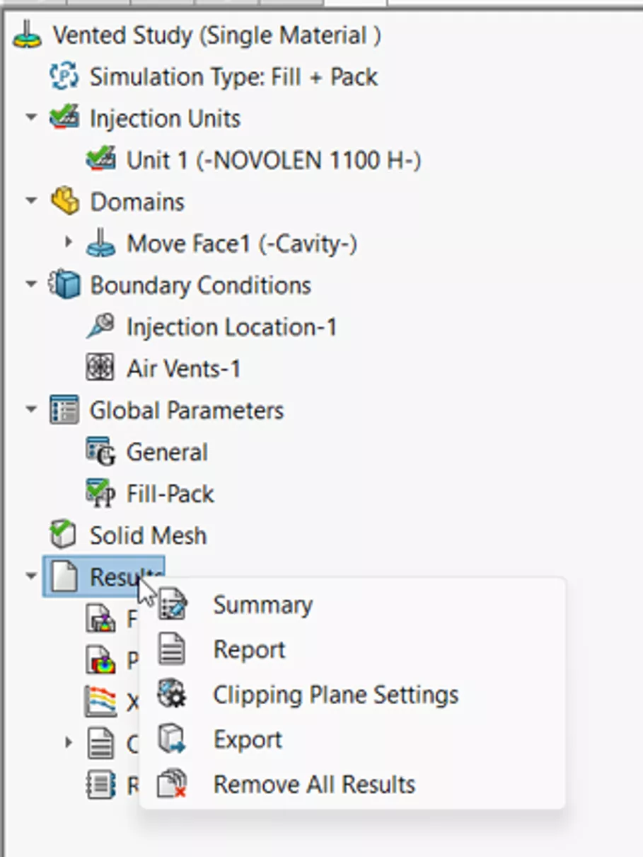 在 SOLIDWORKS Plastics 中执行报告生成,测试模板效果 在 SOLIDWORKS Plastics 中执行报告生成,测试模板效果