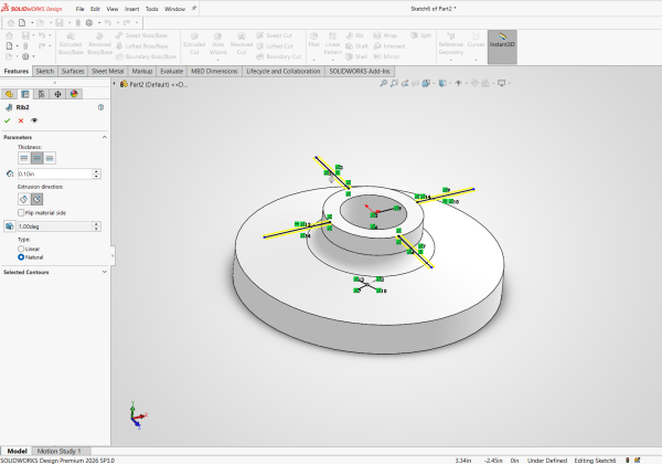 SOLIDWORKS 筋特征命令使用方法