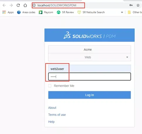 有效的 SOLIDWORKS PDM 账号登录;可直接使用 Web2User 账号完成测试 有效的 SOLIDWORKS PDM 账号登录;可直接使用 Web2User 账号完成测试