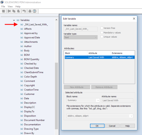 SOLIDWORKS PDM 变量列表 SOLIDWORKS PDM 变量列表