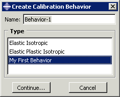  (Create Calibration Behavior)】对话框