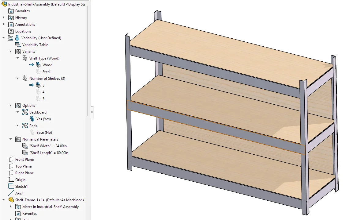 借助SOLIDWORKS Design R2026x FD04的模型可变性创建产品变体