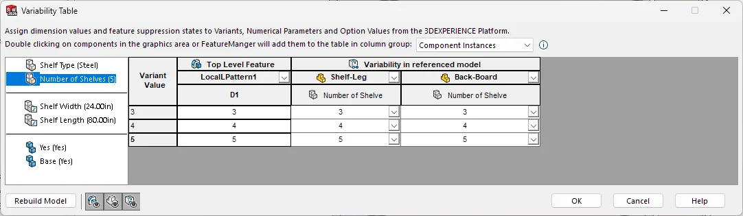 【隔板数量】变型可以控制隔板阵列以及框架高度。 【隔板数量】变型可以控制隔板阵列以及框架高度。