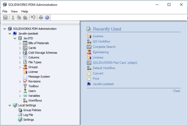 SOLIDWORKS PDM 管理工具 SOLIDWORKS PDM 管理工具