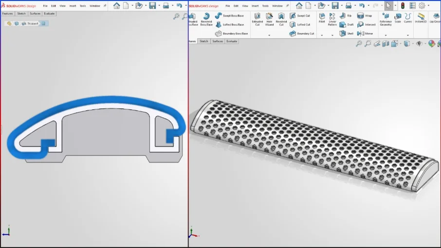 图 10:蜂窝键盘腕托 3D 模型 图 10:蜂窝键盘腕托 3D 模型