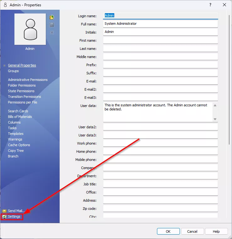 双击目标用户,打开其属性界面,点击左下角【设置】。 双击目标用户,打开其属性界面,点击左下角【设置】。