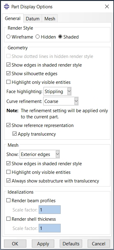 【部件显示选项(Part Display options...)】