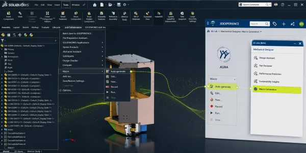 SOLIDWORKS 新增 AI自动生成宏入口：降低二次开发门槛，告别低效录制宏