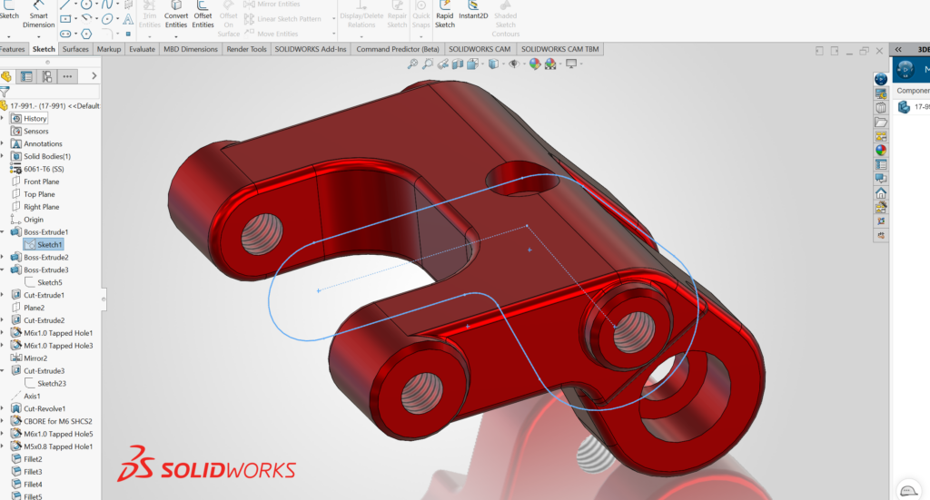 SOLIDWORKS 的特征树记录每一步设计操作，让修改行为可预测，零件长期维护更轻松。