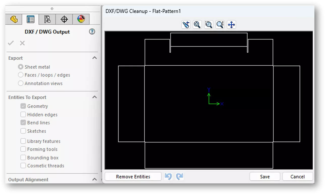 解决 SOLIDWORKS 钣金展开图 DXF 折弯线缺失问题 解决 SOLIDWORKS 钣金展开图 DXF 折弯线缺失问题